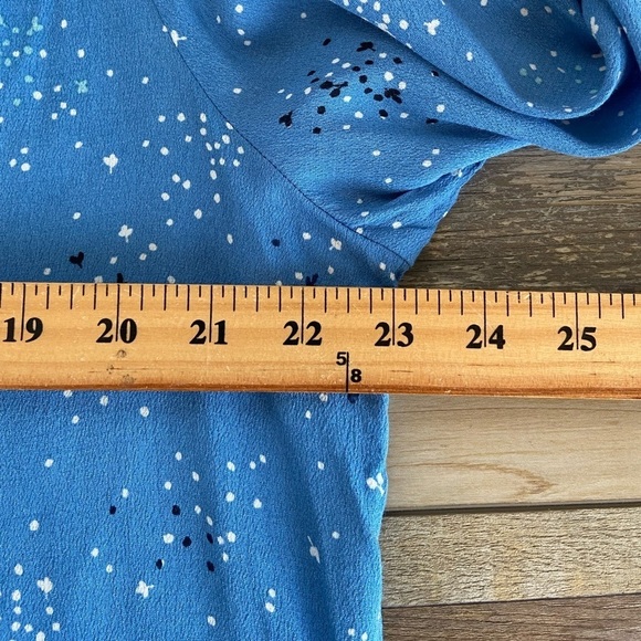 Croft & Barrow Women's Floral Top Size XL Color Blue 3/4 Sleeve Semi Sheer - Picture 6 of 12